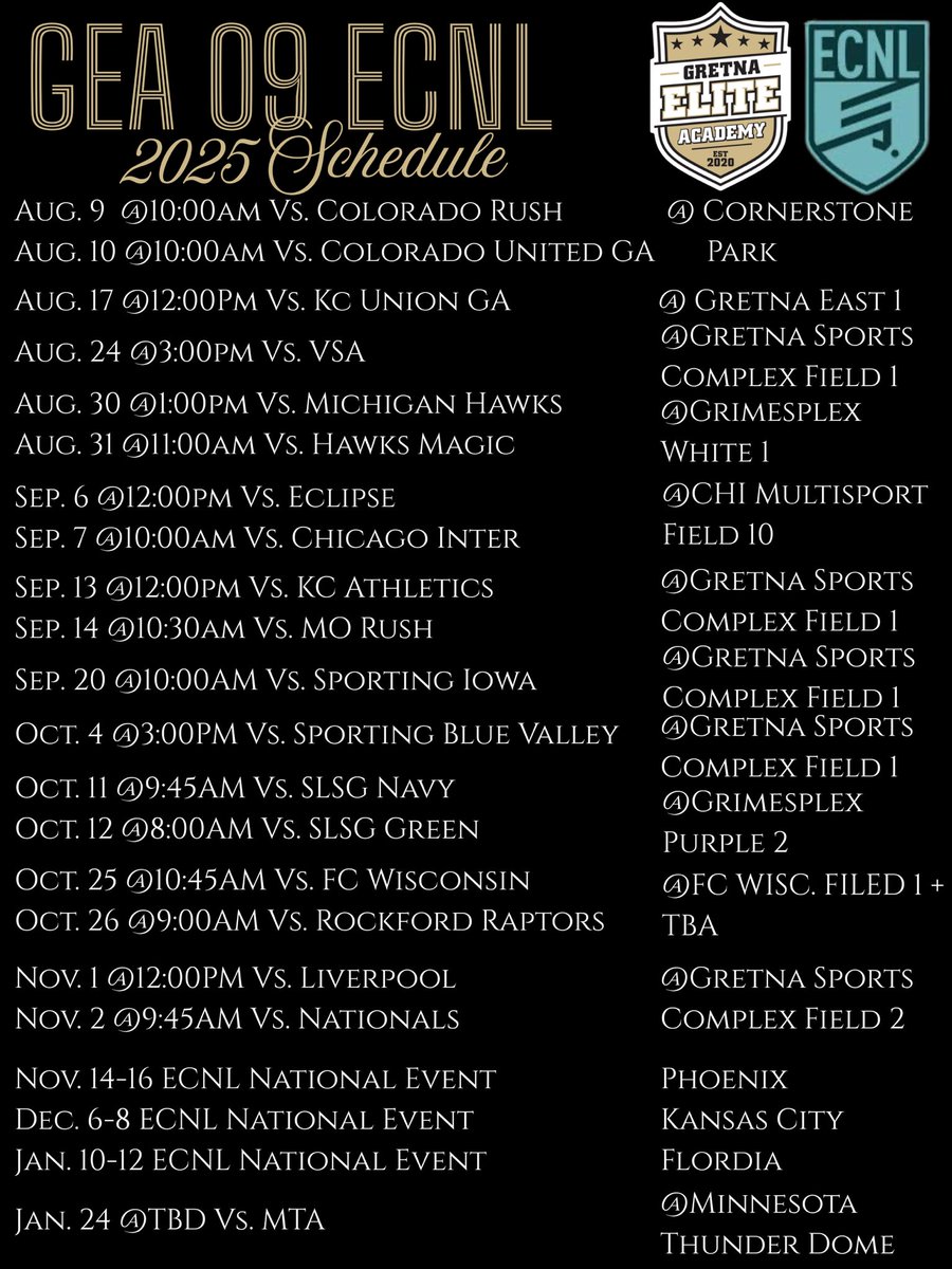 Bly McGill (@blymcgill) on Twitter photo A week away! So excited! Lets goooo!!!!!🔥🔥🔥
<a href="/GEA_ECNL/">Gretna Elite Academy ECNL</a> <a href="/GEA_09_ECNL/">GEA_09_ECNL</a> <a href="/ImYouthSoccer/">ECNL/GA/Recruiting/College Soccer</a> <a href="/ECNLgirls/">ECNL Girls</a> <a href="/TopDrawerSoccer/">TopDrawerSoccer</a> <a href="/NcsaSoccer/">NCSA Soccer</a>
<a href="/DU_WSoccer/">Denver Women's Soccer</a> <a href="/JulianneSitch/">Julianne Sitch</a> <a href="/CoachCass_DU/">Cassie Ulrich</a> <a href="/Tom_Poole4/">Tom Poole</a> <a href="/OmahaWSOC/">Omaha Women's Soccer</a> <a href="/TPWalters/">Tim Walters</a> <a href="/GregJarosik/">Greg Jarosik</a> <a href="/AshleyNHolland1/">Ashley Holland</a> <a href="/MinnStSoccer/">Minnesota State Soccer</a> <a href="/BrianBahl/">Brian Bahl</a> <a href="/tilsensoccer/">Aaron Tilsen</a> A week away! So excited! Lets goooo!!!!!🔥🔥🔥
<a href="/GEA_ECNL/">Gretna Elite Academy ECNL</a> <a href="/GEA_09_ECNL/">GEA_09_ECNL</a> <a href="/ImYouthSoccer/">ECNL/GA/Recruiting/College Soccer</a> <a href="/ECNLgirls/">ECNL Girls</a> <a href="/TopDrawerSoccer/">TopDrawerSoccer</a> <a href="/NcsaSoccer/">NCSA Soccer</a>
<a href="/DU_WSoccer/">Denver Women's Soccer</a> <a href="/JulianneSitch/">Julianne Sitch</a> <a href="/CoachCass_DU/">Cassie Ulrich</a> <a href="/Tom_Poole4/">Tom Poole</a> <a href="/OmahaWSOC/">Omaha Women's Soccer</a> <a href="/TPWalters/">Tim Walters</a> <a href="/GregJarosik/">Greg Jarosik</a> <a href="/AshleyNHolland1/">Ashley Holland</a> <a href="/MinnStSoccer/">Minnesota State Soccer</a> <a href="/BrianBahl/">Brian Bahl</a> <a href="/tilsensoccer/">Aaron Tilsen</a>