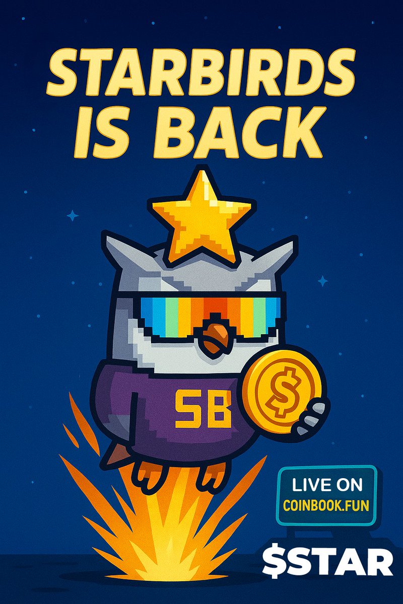 ⭐️STARBIRDS TOKEN LAUNCH⭐️

🦉 We are back! 
🐦 Powered by the OG Starbirds NFT collection
📦 opensea.io/collection/sta…

🚀 Buy now: coinbook.fun/token/7nTjccYN…