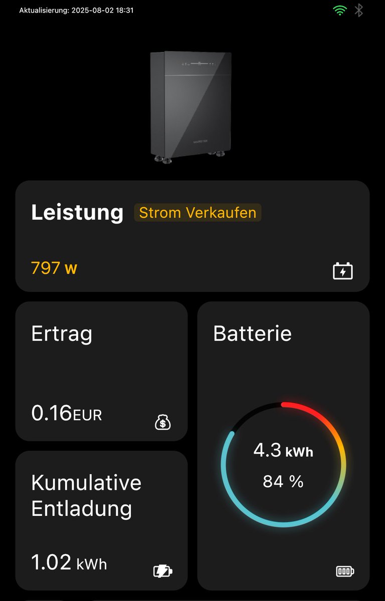 rmaur's tweet photo. Just brought my first BESS online. Plug and play to boost the self-consumption of our solar array.  #energiewende #marstek https://t.co/klDsbas5Mt