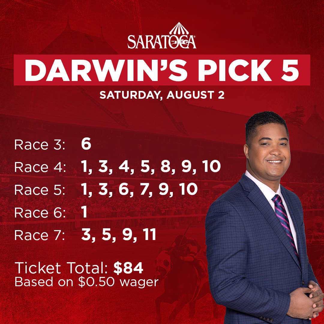 💥 Bet <a href="/DarwinVizcaya_/">Darwin Vizcaya</a>'s #Saratoga Pick 5 ticket today! 

🔜 Sequence starts with R3-Saratoga Special S. at 1:09 PM ET 

BET NOW 👉 bit.ly/3JgmDPV