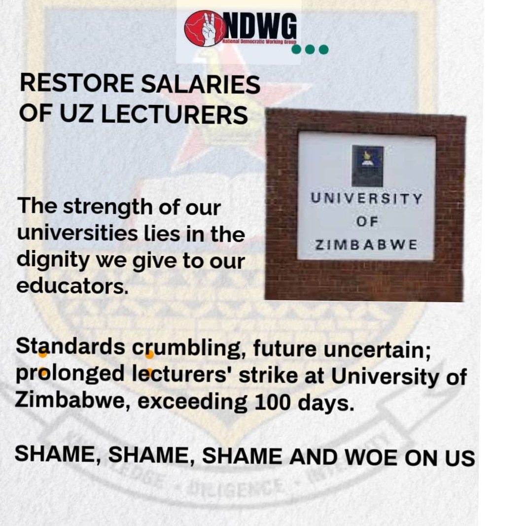 The decay of UZ due to poor remuneration which triggered industrial action by lecturers continues to dent our tertiary education with students deprived of their learning rights due to strike. Politicians who are turning a blind eye over lecturers' demands did not face this ordeal