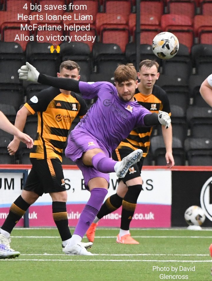 Shout out to keeper Liam McFarlane today: 4 excellent first half saves kept Alloa in the game 👐

Brave, agile, great anticipation &amp; calm under pressure, the Hearts loanee is playing a key role in Alloa's winning start to the season &amp; looks to have a very bright future ahead 👏