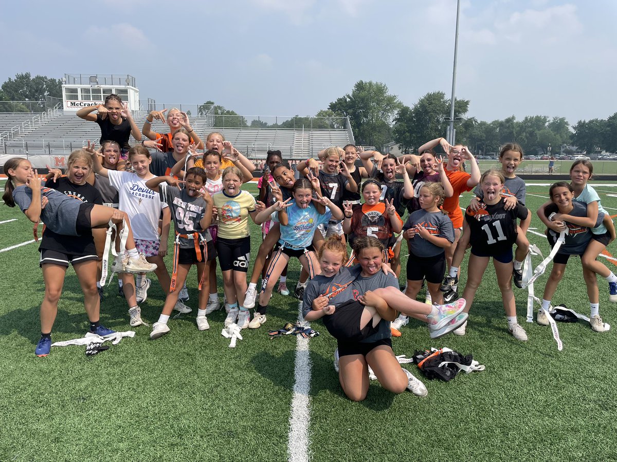 Summer camp 2025 is in the books. Ready to build on what we started last year! We finished camp with a joint practice and scrimmage with Crystal Lake South. Wishing them the best of luck in their inaugural season! 
We also held our first Youth Girls Flag Camp! Go WARRIORS!