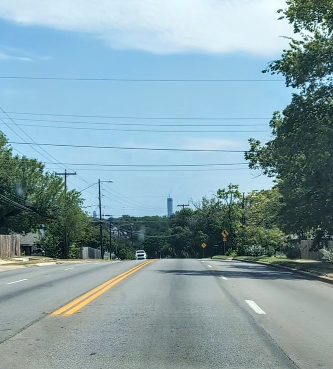 You can see the new tower in Austin from 1st Street and Stassney, wow.