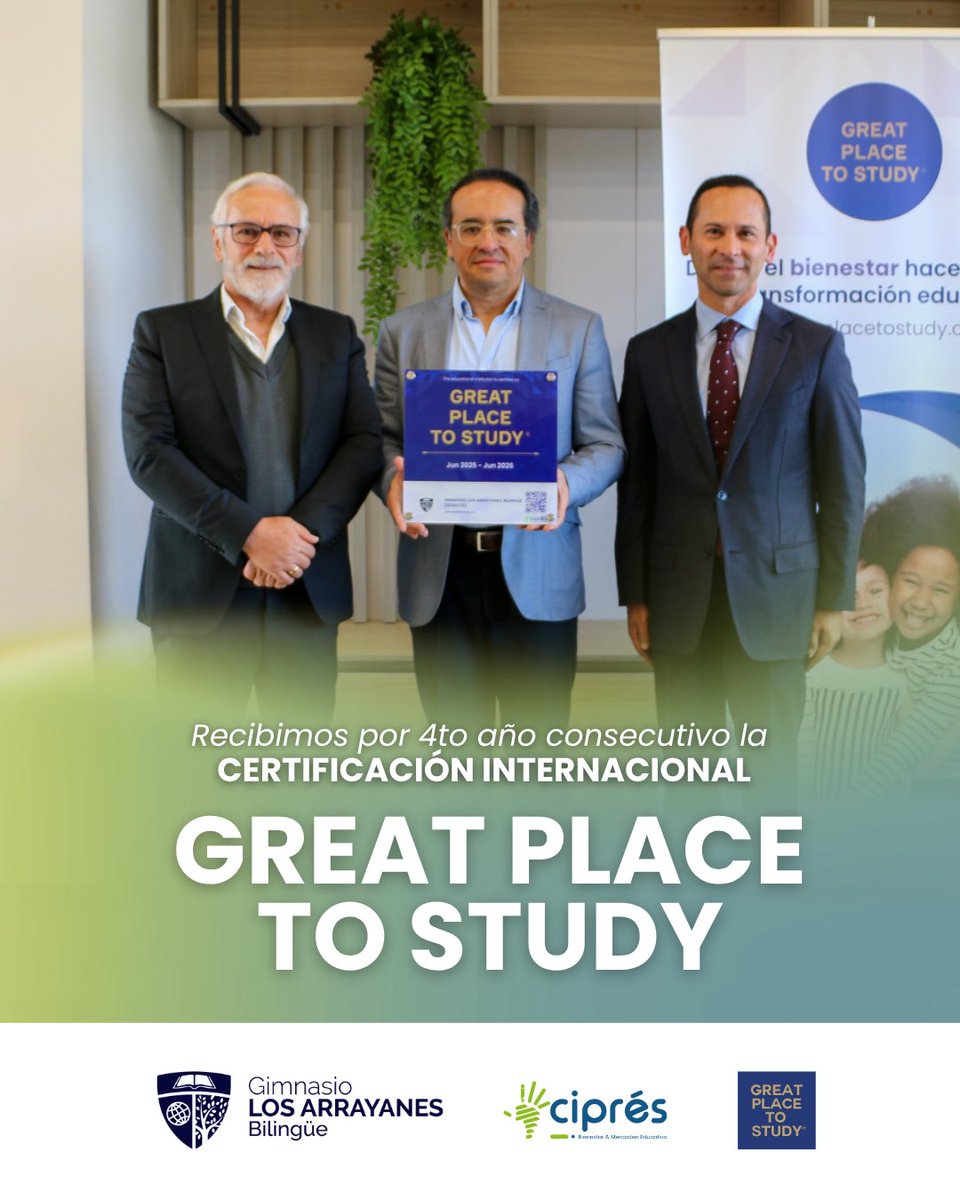 LosArrayanes_'s tweet photo. ¡Por 4to año consecutivo lo hemos logrado! 🙌🏼

Hemos recibido la certificación internacional Great Place To Study, que destaca el bienestar, la felicidad y el desarrollo integral de toda nuestra comunidad. 💙

¡Seguimos construyendo juntos, un lugar ideal para crecer!

#SomosGLA https://t.co/lwkElz61rh
