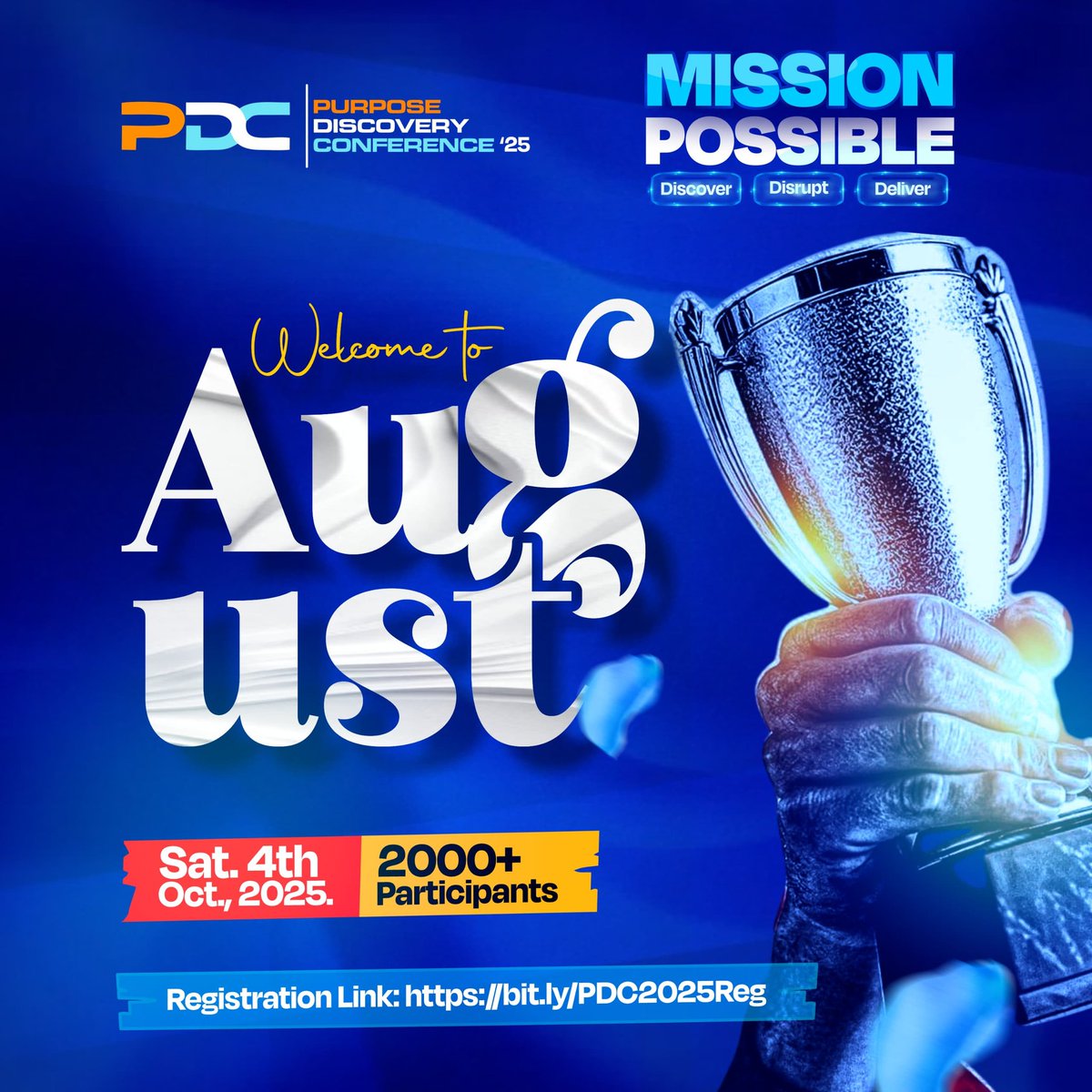 *Welcome to AUGUST 🏆* 

As we step into a new month, remember: your mission is still possible. You’re not behind, you’re right on time to do something extraordinary.  

...  

*Register now:* bit.ly/PDC2025Reg

#PDC2025 #MissionPossible