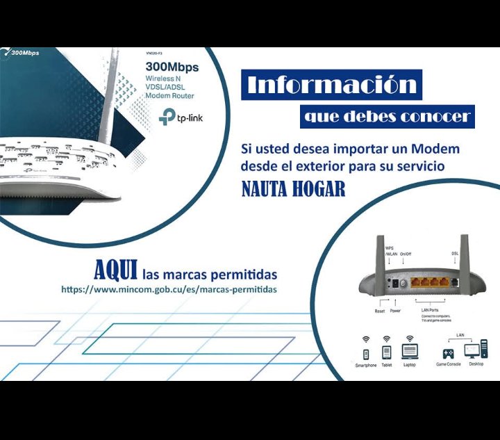 Antes de comprar un Modem, revise las marcas permitidas para el servicio Nauta Hogar #EtecsaTeAcompaña <a href="/taniavel76/">Tania Velazquez</a> <a href="/comunicacionltu/">Las Tunas en red💫</a>