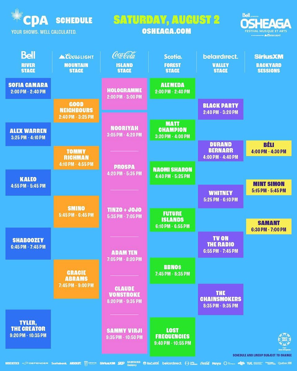 OSHEAGA day 2. Who should I be catching? 😎📷