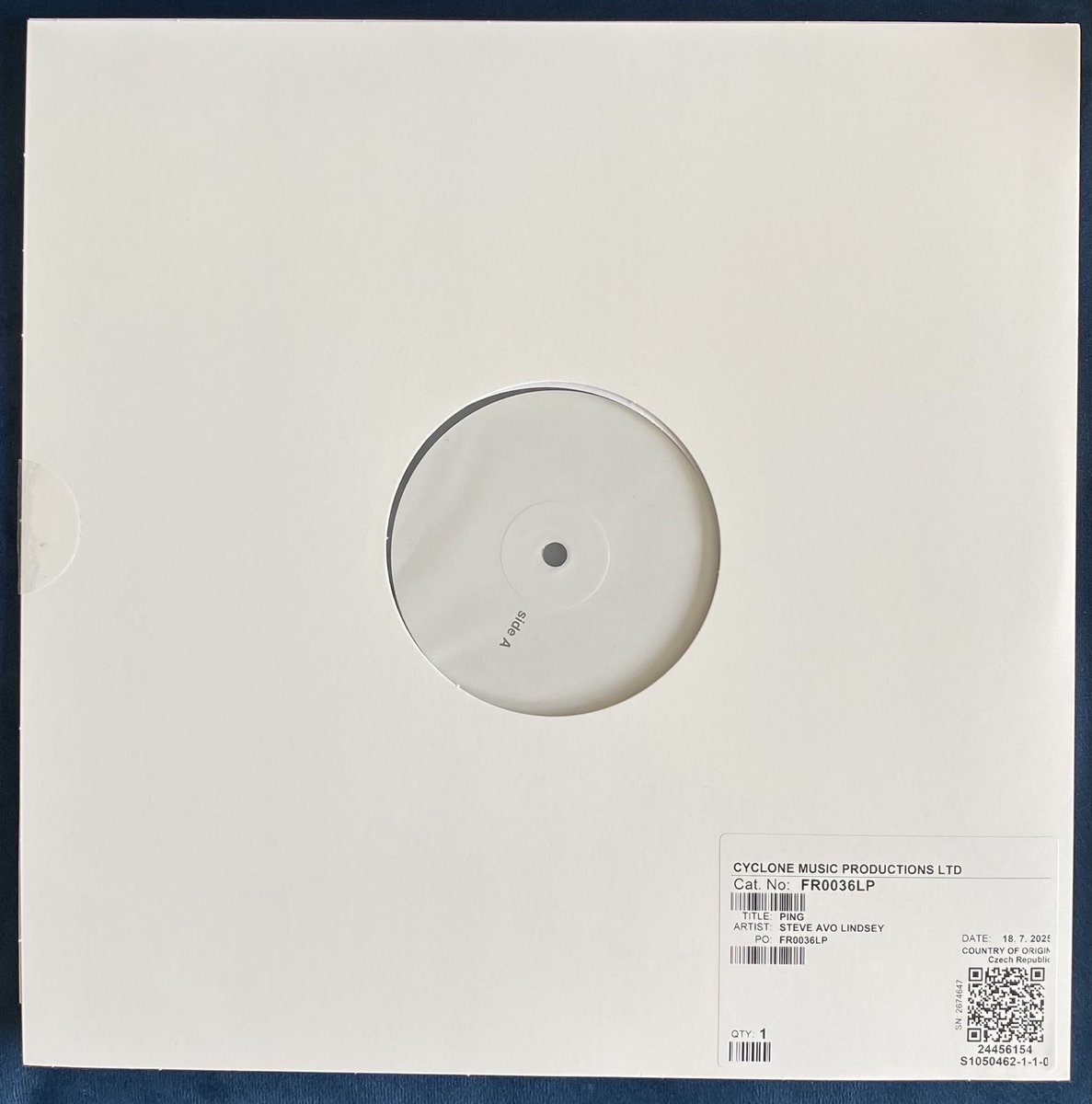 I’ve just checked the vinyl test pressing for glitches and all is well. Can’t wait to try the blue vinyl. (My nod to Yves Klein).  linktr.ee/steveavolindsey