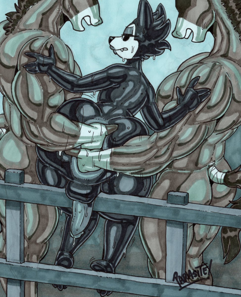 Wolf making friends on the meadow. (　 ͡°ᴥ ͡°　)