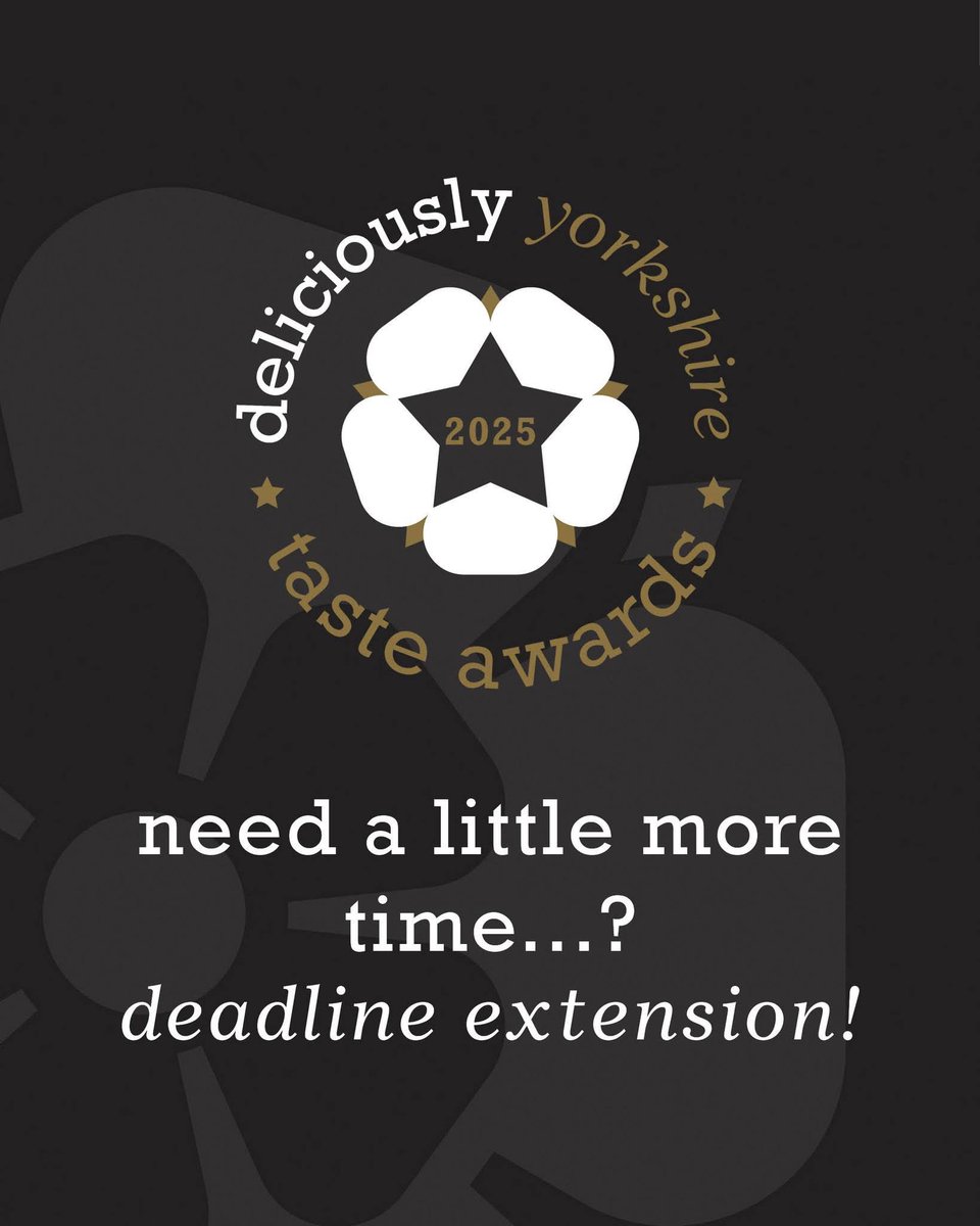 Deliciously Yorkshire (@local_food) on Twitter photo 🌟Great news!🌟
We've extended the deadline to enter this year's Taste Awards by a week, meaning more fantastic Yorkshire food & drink businesses can get involved! Don’t miss out!
deliciouslyorkshire.co.uk/deliciously-yo…
With thanks to our headline sponsor <a href="/BoothsCountry/">Booths Supermarket</a>
#TasteAwards25 🌟Great news!🌟
We've extended the deadline to enter this year's Taste Awards by a week, meaning more fantastic Yorkshire food & drink businesses can get involved! Don’t miss out!
deliciouslyorkshire.co.uk/deliciously-yo…
With thanks to our headline sponsor <a href="/BoothsCountry/">Booths Supermarket</a>
#TasteAwards25