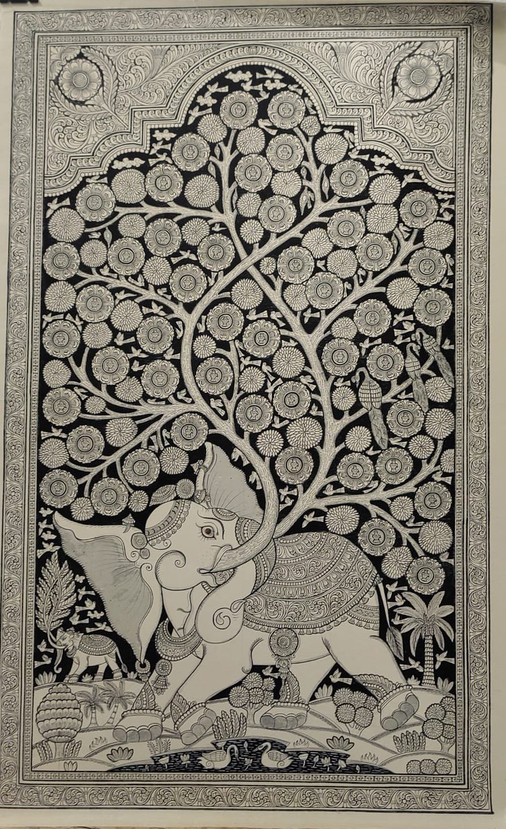 Lakshmi Haathi on tussar silk
Size - 40/24 inches
Cost - 13,500
Two designs