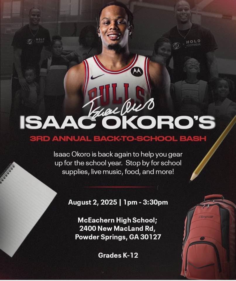 Tremayne Anchrum Sr. (@bigtre42) on Twitter photo Powder Springs !!! Come get your school supplies and meet your own <a href="/isaacokoro303/">IsaacOkoro</a> !! We have food, music and games!! Powder Springs !!! Come get your school supplies and meet your own <a href="/isaacokoro303/">IsaacOkoro</a> !! We have food, music and games!!