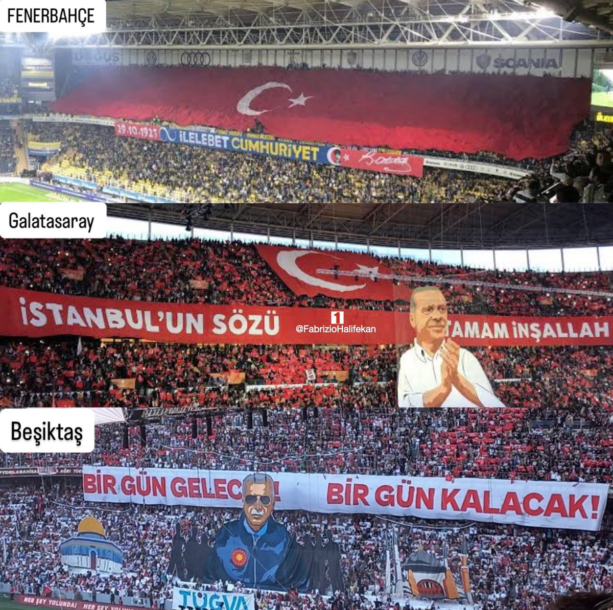 Fenerbahçe, Galatasaray ve Beşiktaş’ın statları