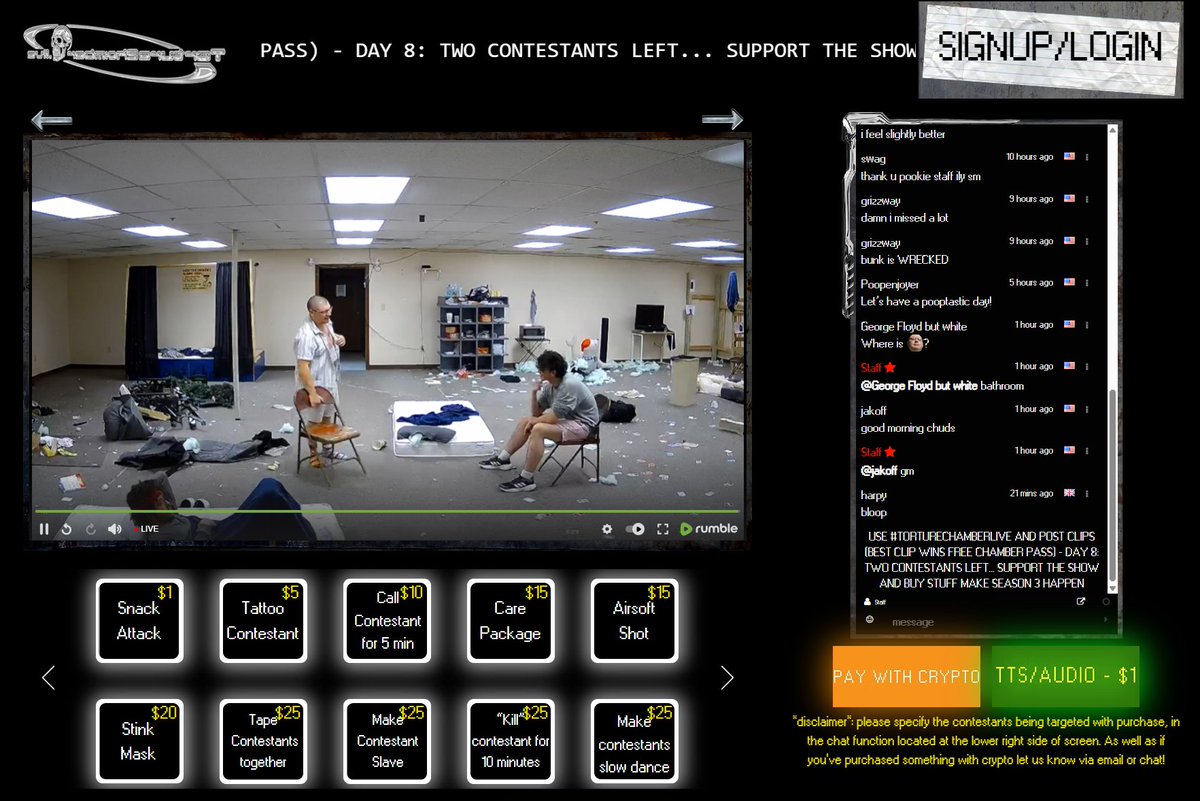 Season 1 website vs Season 2 website. 

#torturechamberlive