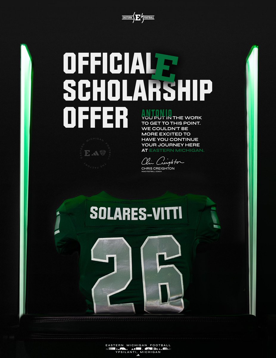 Antonio Solares-Vitti (@vitti_solares) on Twitter photo Blessed 🙏🏽 🦅🦅🕷️🕷️<a href="/Coach_Creighton/">Chris Creighton</a> <a href="/CoachOmli/">Tate Omli</a> <a href="/btroher14/">Bryce Troher</a> <a href="/EMUFB/">Eastern Michigan Football</a> <a href="/claney101/">Chris Laney</a> #ETOUGH #TheClimb Blessed 🙏🏽 🦅🦅🕷️🕷️<a href="/Coach_Creighton/">Chris Creighton</a> <a href="/CoachOmli/">Tate Omli</a> <a href="/btroher14/">Bryce Troher</a> <a href="/EMUFB/">Eastern Michigan Football</a> <a href="/claney101/">Chris Laney</a> #ETOUGH #TheClimb