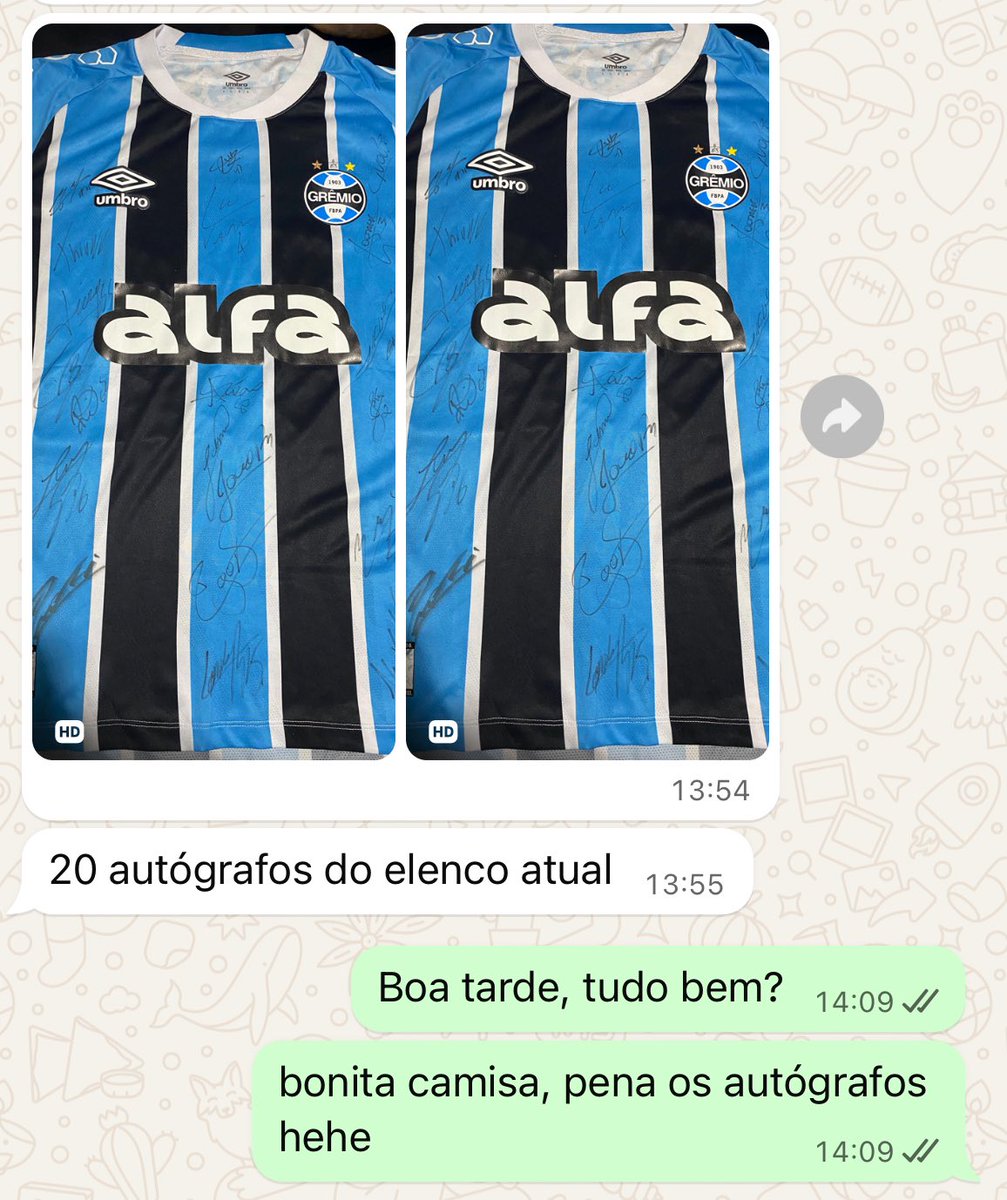 Pena os autógrafos.
