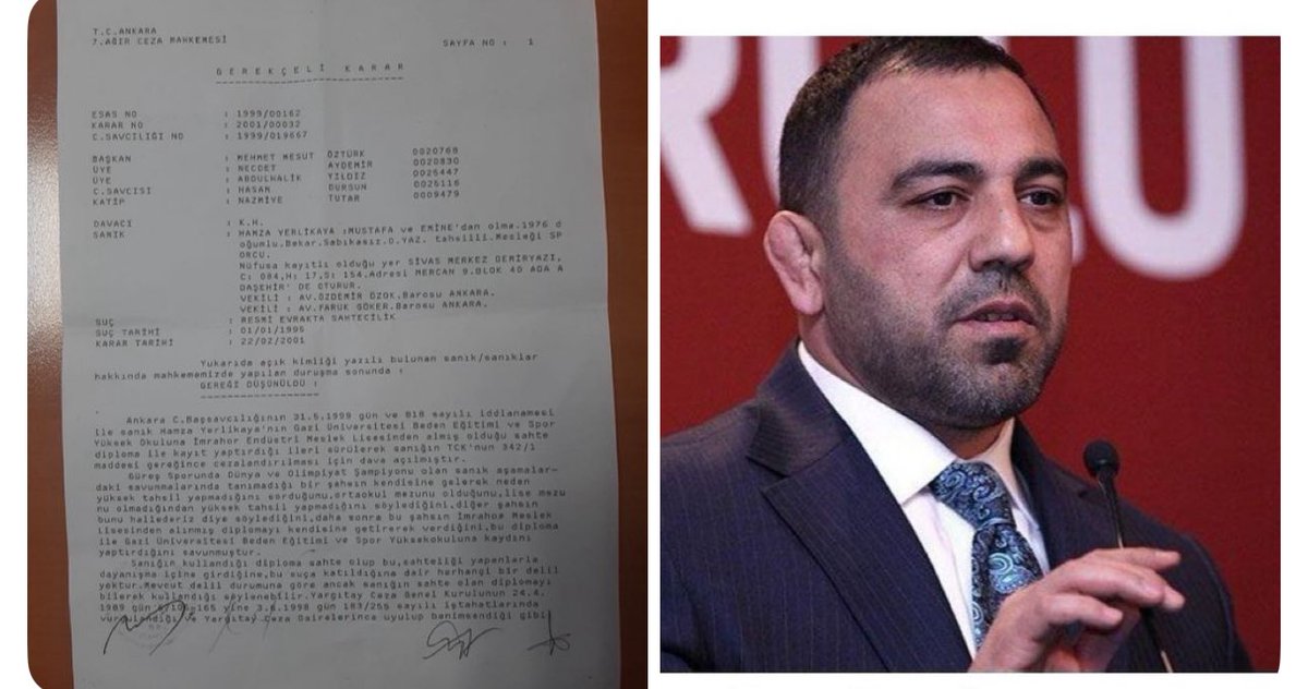 brctv12's tweet photo. Bu sahte diploma olayında en vahim konulardan birisi mesela;

Hamza Yerlikaya vardı, lise diplomasının sahte olduğu belirlenmiş, akabinde 

-Ortaokul mezunu ,

-AKP eski milletvekili ,

-Gençlik ve Spor  Bakan Yardımcılığı, 

-Cumhurbaşkanı danışmanlığı,

-Vakıfbank yönetim kurulu üyesi görevlerini yaptı.

 Ve diploma olayı sorulduğunda da pişkince; Hiç biri için diplomaya gerek yok diye açıklama yapmıştı.