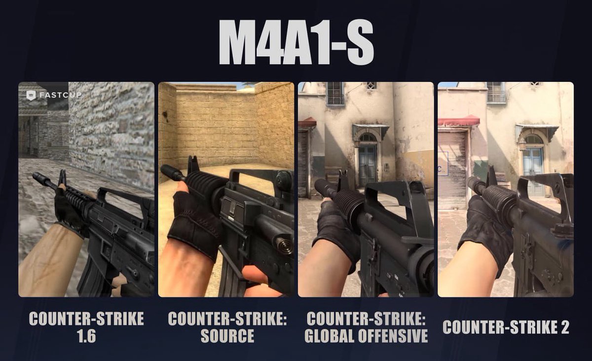 🎮 The evolution of the M4A1-S from CS 1.6 to CS2!

Which version are you rooting for?
❤️ — CS 1.6
👍 — CS:S
⚡️ — CS:GO
🔥 — CS2
