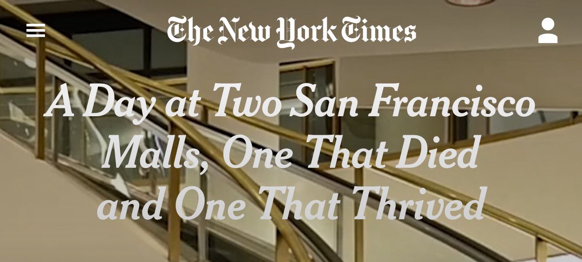 You can solve this conundrum with one word, but NYT doesn’t want to print it: Crime.

You can’t visit Westfield Mall without seeing fentanyl. You can’t visit 5 times without seeing theft.

Neither of which you will see at Stonestown.

rly makes u think