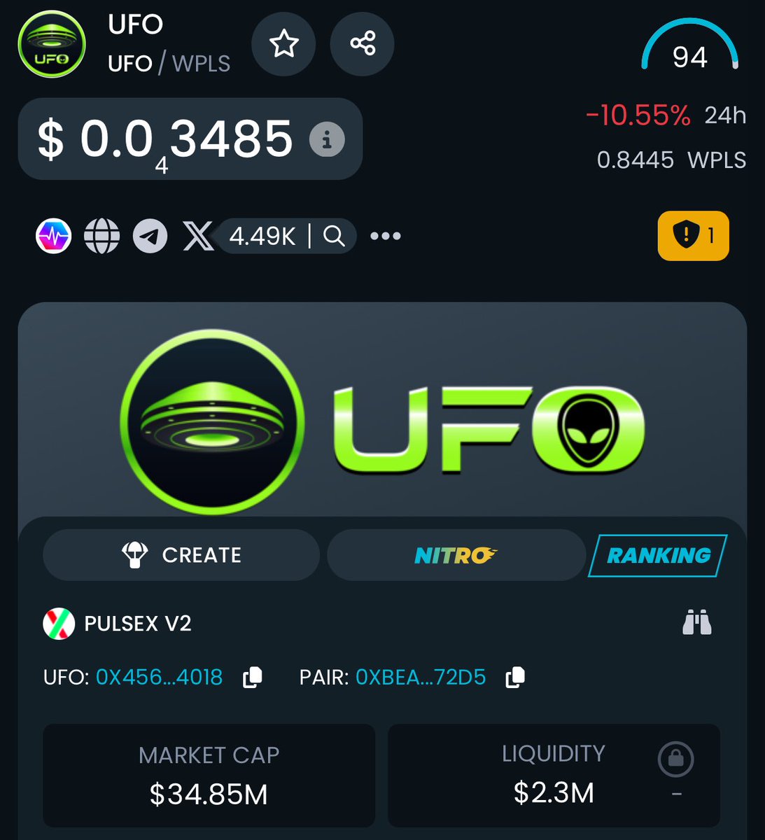 The #PulseChain market is currently in a notable dip, potentially offering a last chance to acquire PTGC and UFO at attractive prices. If PulseChain achieves even moderate success, PTGC could realistically climb into the top 25 tokens. So, the question is: will you just observe