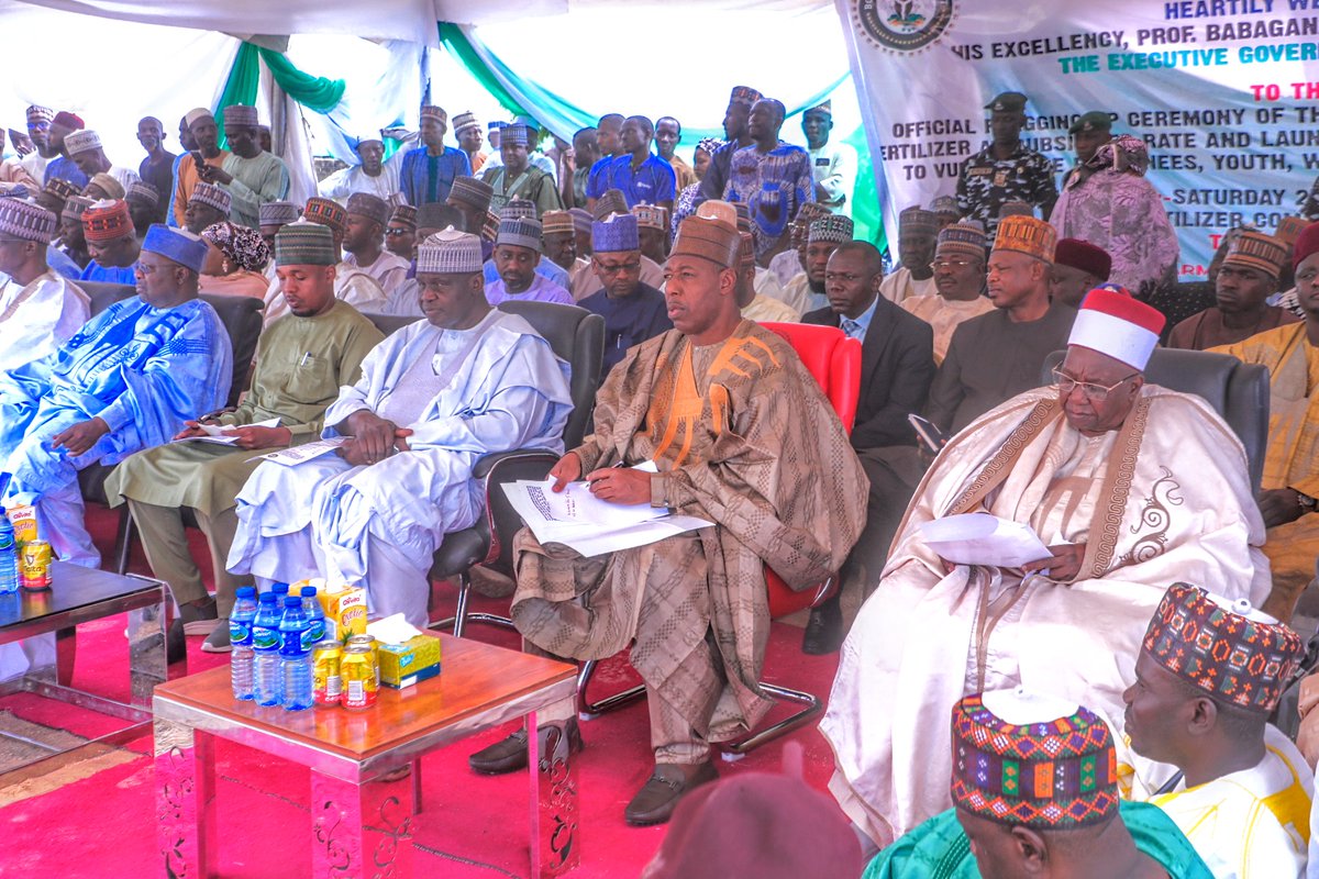 Dauda Iliya (@dauda_iliya) on Twitter photo Zulum subsidies sales of fertiliser by 50%
...warns against diverting the product.
<a href="/BornoGovt/">Borno State Gov't</a> State Governor, Professor Babagana Umara <a href="/ProfZulum/">Prof. Babagana Umara Zulum</a>, on Saturday, flagged off the sales of fertiliser and free input support distribution to vulnerable farmers for the 2025 wet Zulum subsidies sales of fertiliser by 50%
...warns against diverting the product.
<a href="/BornoGovt/">Borno State Gov't</a> State Governor, Professor Babagana Umara <a href="/ProfZulum/">Prof. Babagana Umara Zulum</a>, on Saturday, flagged off the sales of fertiliser and free input support distribution to vulnerable farmers for the 2025 wet