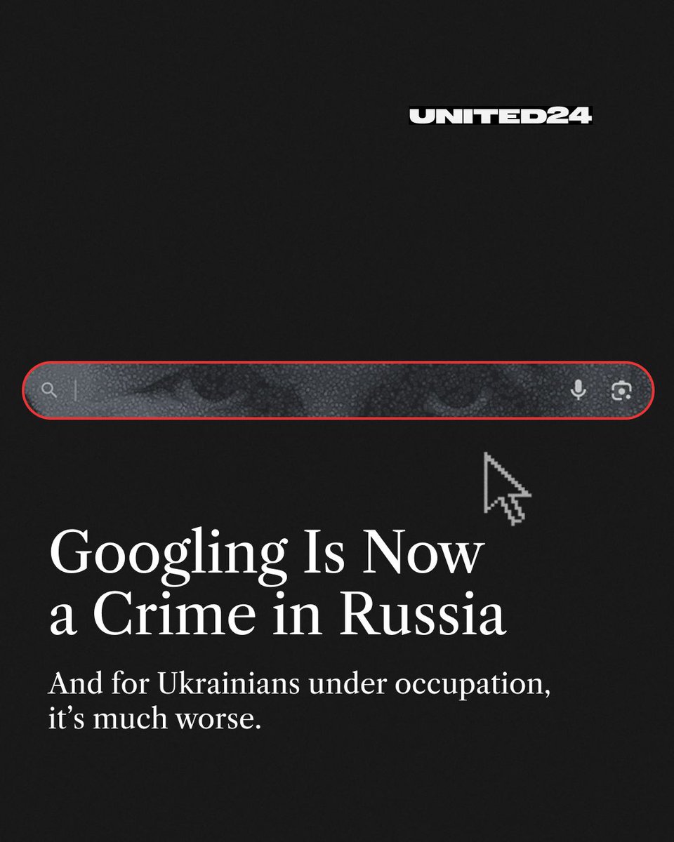 In Russia, even a Google search can be a crime—but it’s even worse for Ukrainians under occupation. 

🧵 1/5 ⬇️