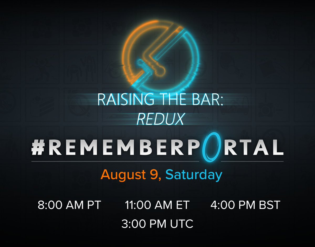 rtb_redux's tweet image. Next Saturday, we will be taking part in #rememberportal - with the goal of beating the concurrent player counts of Portal! We'll be having a friendly speed-run competition on stream. Remember even if you're watching to leave Portal open yourself!
#halflife #steam #valve #indie