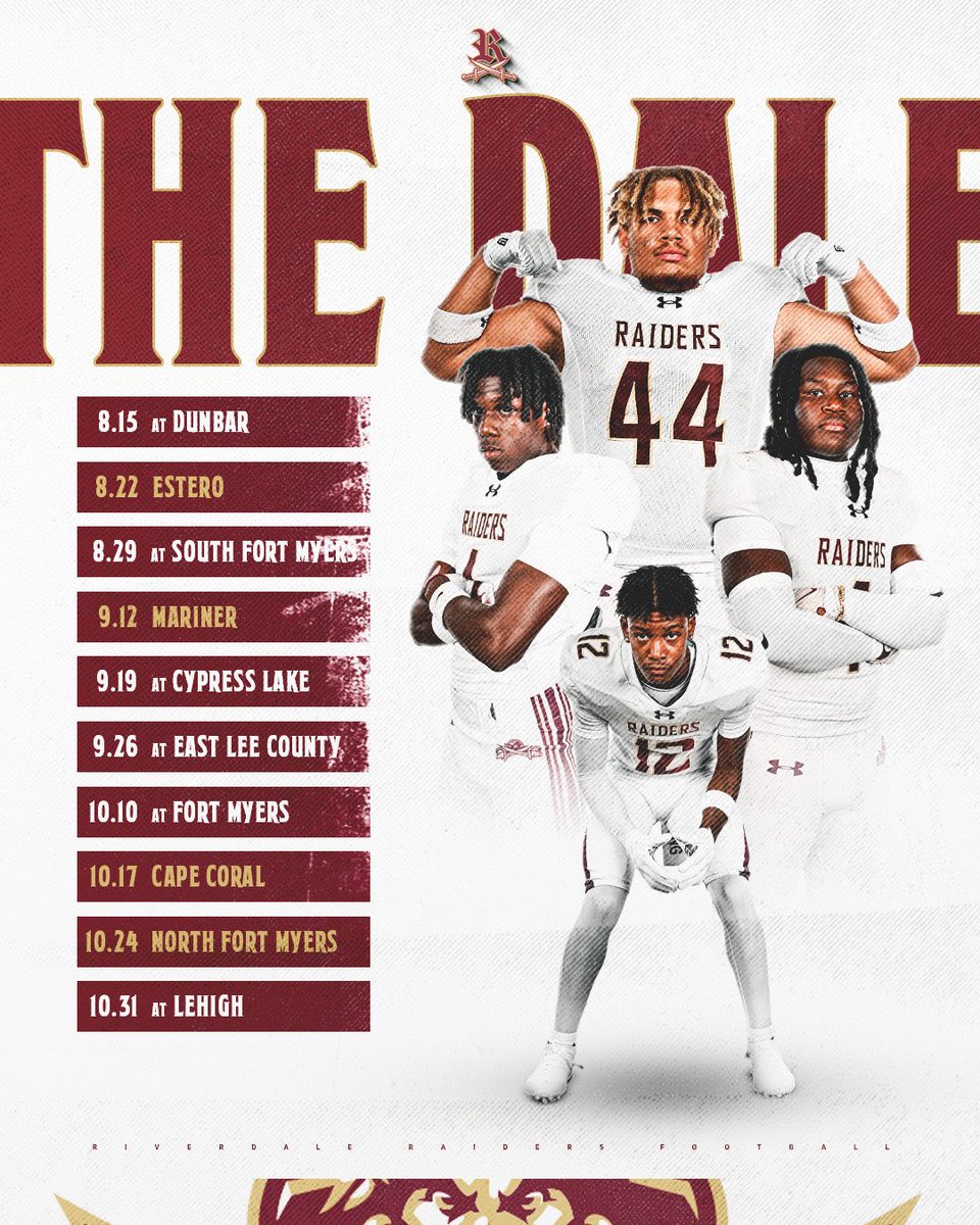 2025 Schedule! THE DALE
#raidersfootball
#climb