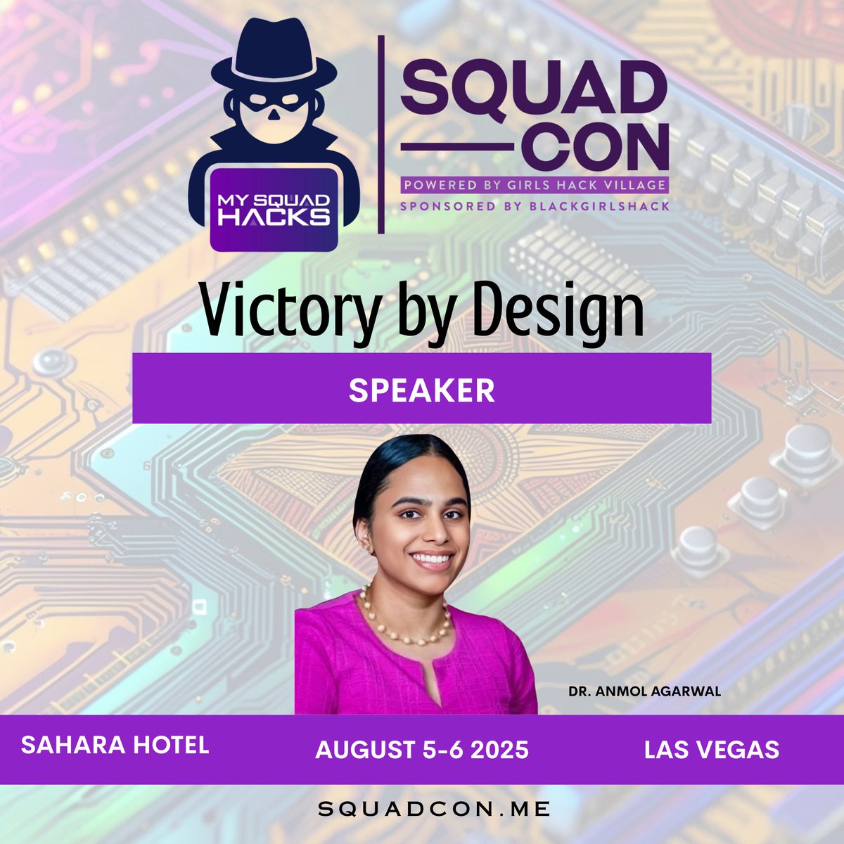 Dr. Anmol Agarwal is securing AI, mentoring future talent, and winning major industry awards. She’s bringing her brilliance to SquadCon this August.
🎟️ bgh.mobi/sctix
#SquadCon25 #victorybydesign