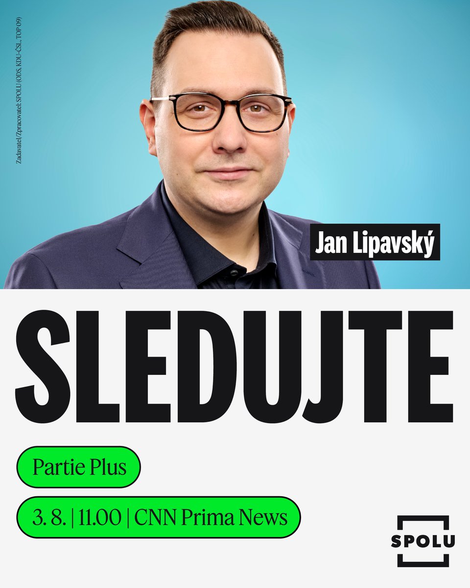 9 týdnů do voleb. 🗳️
Jak bude vypadat horká fáze kampaně? 
Jaké výzvy přicházejí z Evropy – a co s nimi musí zvládnout příští vláda? Co ukazuje aktuální průzkum STEM?

V Partii PLUS se utkám s poslancem Jaroslavem Bžochem. 👉 Tak sledujte v neděli CNN Prima NEWS.