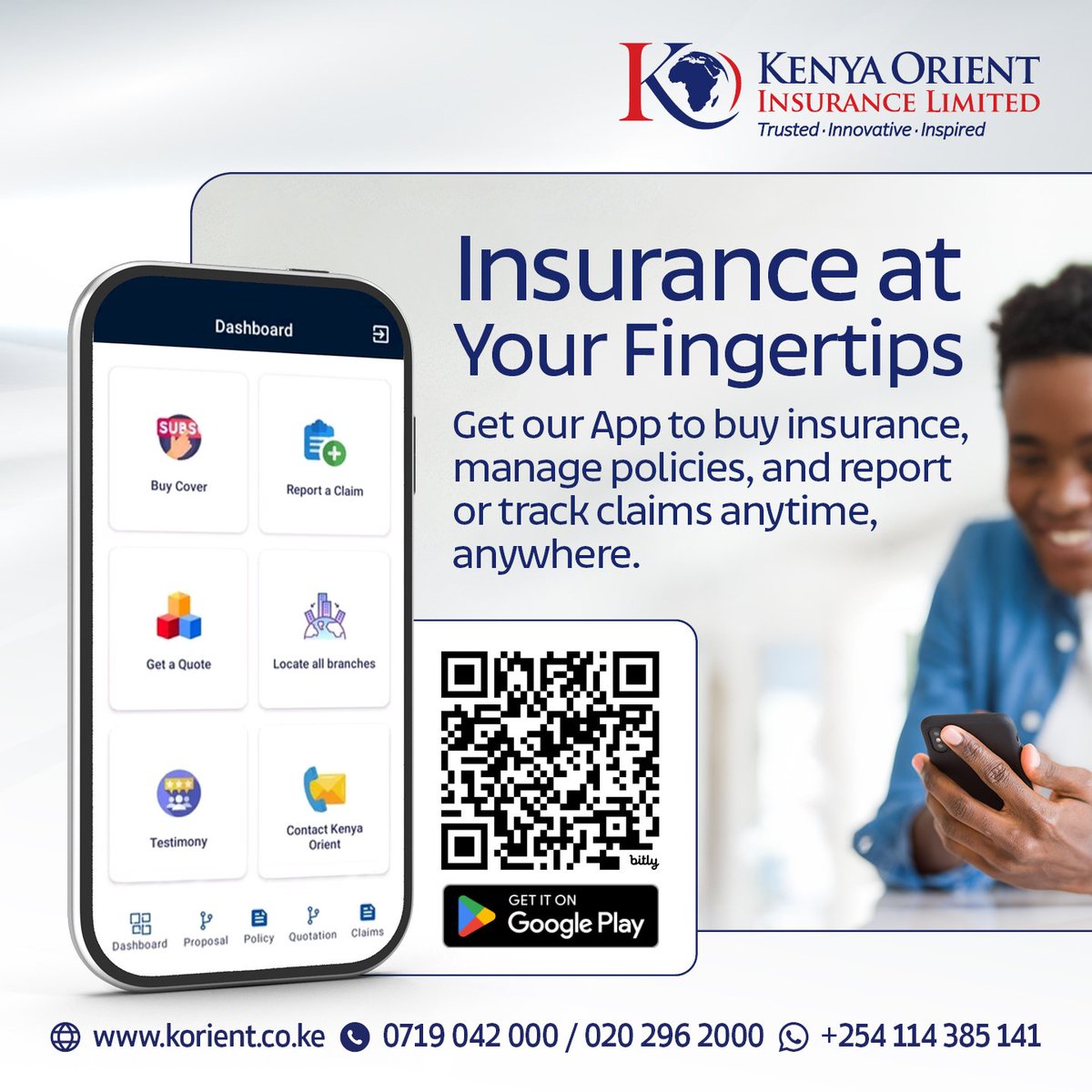 🎉 Good News! 🎉
We are now bringing insurance right to your fingertips!

With the Kenya Orient App, you can:
✅ Buy or renew your cover
✅ Report claims instantly
✅ Get instant quotes &amp; locate branches

📲 Download Now:
👉 play.google.com/store/apps/det…