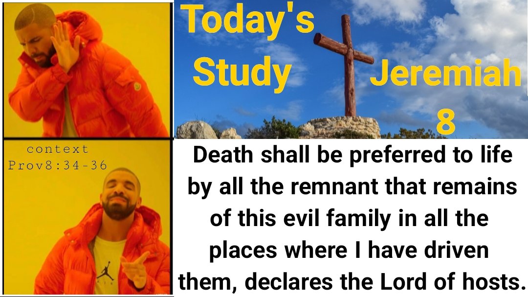 BIBLICALLYlit's tweet photo. #TodaysStudy #Jeremiah8
#ReadTheBibleHere: https://t.co/MeA88tWyLf
Proverbs 8 (context)
34 Blessed is the one who listens to me, watching daily at my gates, waiting beside my doors.
35 For whoever finds me finds life and obtains favor from the Lord,
36 but he who fails to find me injures himself; all who hate me love death.”
Let's also remember #Salvation is purely... by grace alone, through faith alone, in Christ alone, as sufficiently revealed in Scripture alone, for the glory of the Triune God Almighty alone... #SolaGracia #SolaFide #SolaChristus #SolaScriptura #SoliDeoGloria
If you care enough for your own soul, to study the Bible cover to cover. You will see that though this book was written/compiled 2000 years ago, it makes sense, unlike the Geeta & Quran, which people revere only out of misplaced pride or concern for their own wellbeing, which they foolishly prioritize even over common sense (Prov 8:36 & 16:18), as these are but self-idolators who are loving themselves first, yes they are foolishly loving themselves even more than the truth i.e. Jesus Christ (Jn 14:6), which to them is bitter. Hence the grapes of God's salvation are sour to these spiritual degenerates (Jn 8:44/Heb12:7-8) aka the reprobate, who are predestined for damnation (Rom 9:22-24) just as the elect are predestined to Salvation (Jn 1:12-13).
The #BiblicalLiteracyInitiative helps people find purpose in life, through the knowledge of God presented in Scripture.
This #BibleStudyCourse is #FreeForAnyone who wishes to study scripture in the light of scripture. Three chapters are posted each week on our page, which we urge you to like & follow for wholesome spiritual nourishment.
So, please read through Jeremiah 8.