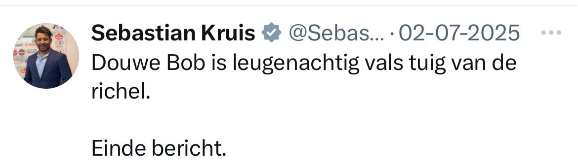 Zullen we deze berichten van de fascistische schoft van de PVV <a href="/SebastianKruis/">Sebastian Kruis</a> die in het <a href="/europarle/">Europarle</a> zitting heeft massaal delen. De eerste heeft deze held snel verwijderd. Dat ging over pro-Palestijnse demonstratie.