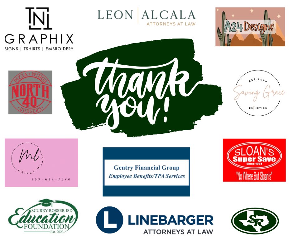 A HUGE thank you to all of our generous sponsors!  Your incredible support and thoughtful donations made the door prizes at our Scurry-Rosser ISD Convocation special for our staff.  #SRISDConvocation2025 #ThankYouSponsors #WildcatsWin #OneTeamOneVisionOneGoal