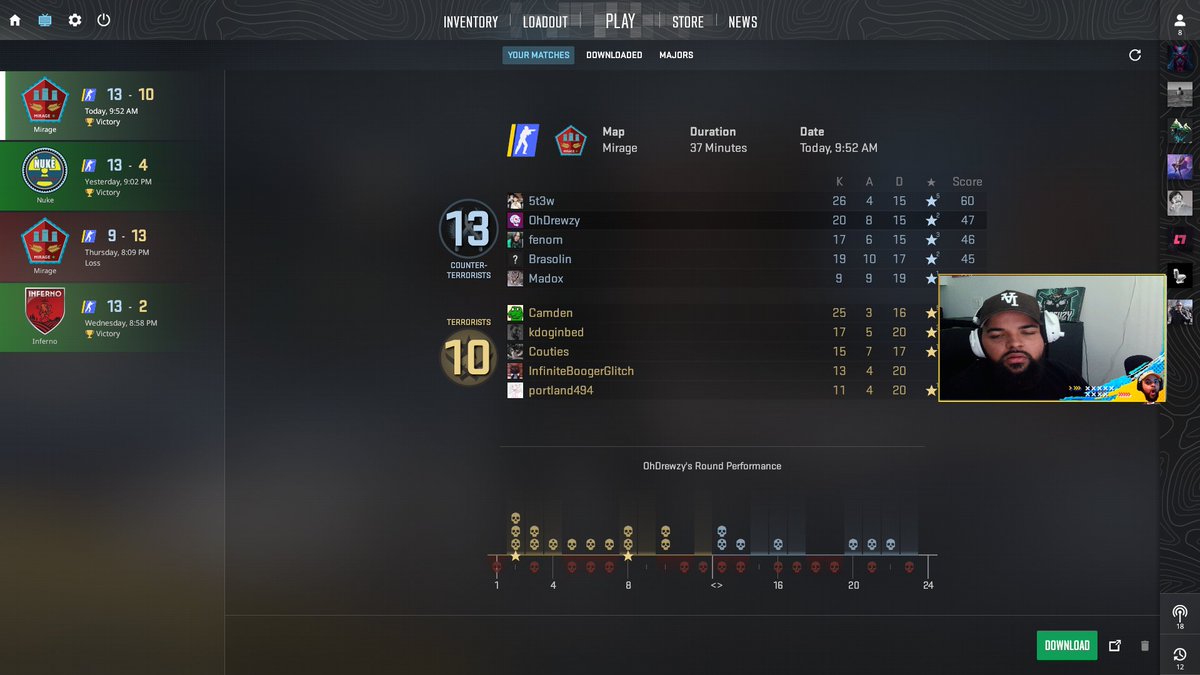 OhDrewzy's tweet photo. 🔴 OhDrewzy is LIVE! 🔴
1st game is a dub!

Kicking off this Saturday morning with the first stream back! We're grinding CS2 Premier, hitting the Puffco, and vibing. Come say hi and see if the aim is still there.

#CS2 #Twitch #OhDrewzy 

➡️https://t.co/y6gm0gT4yE https://t.co/DabVwVTZr3