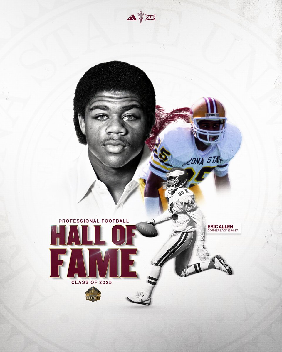 Sun Devil Football (@asufootball) on Twitter photo He locked down receivers. Now he's locked into football history ‼️
Celebrate Sun Devil legend Eric Allen as he's inducted into the Pro Football Hall of Fame.
📺 <a href="/nflnetwork/">NFL Network</a>
#SunDevil4Life /// #PFHOF25 He locked down receivers. Now he's locked into football history ‼️
Celebrate Sun Devil legend Eric Allen as he's inducted into the Pro Football Hall of Fame.
📺 <a href="/nflnetwork/">NFL Network</a>
#SunDevil4Life /// #PFHOF25
