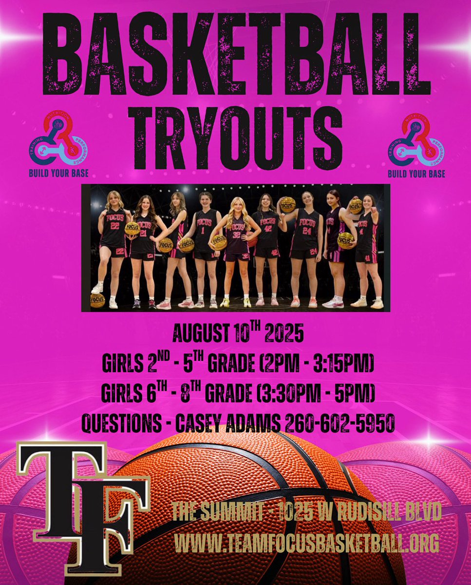 Girls tryouts next Sunday! This will be for all girls 2nd - 8th grade, that have interest playing in the fall and winter season. We’re looking for one team in each grade.  Please register beforehand  

teamfocusbasketball.sportngin.com/register/form/…

#youthbasketball #focus #fortwayneyouth