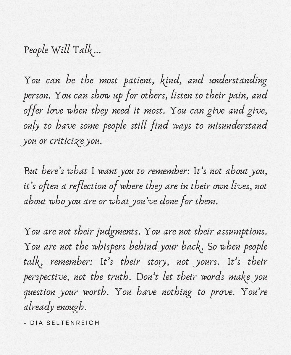 People will talk,...