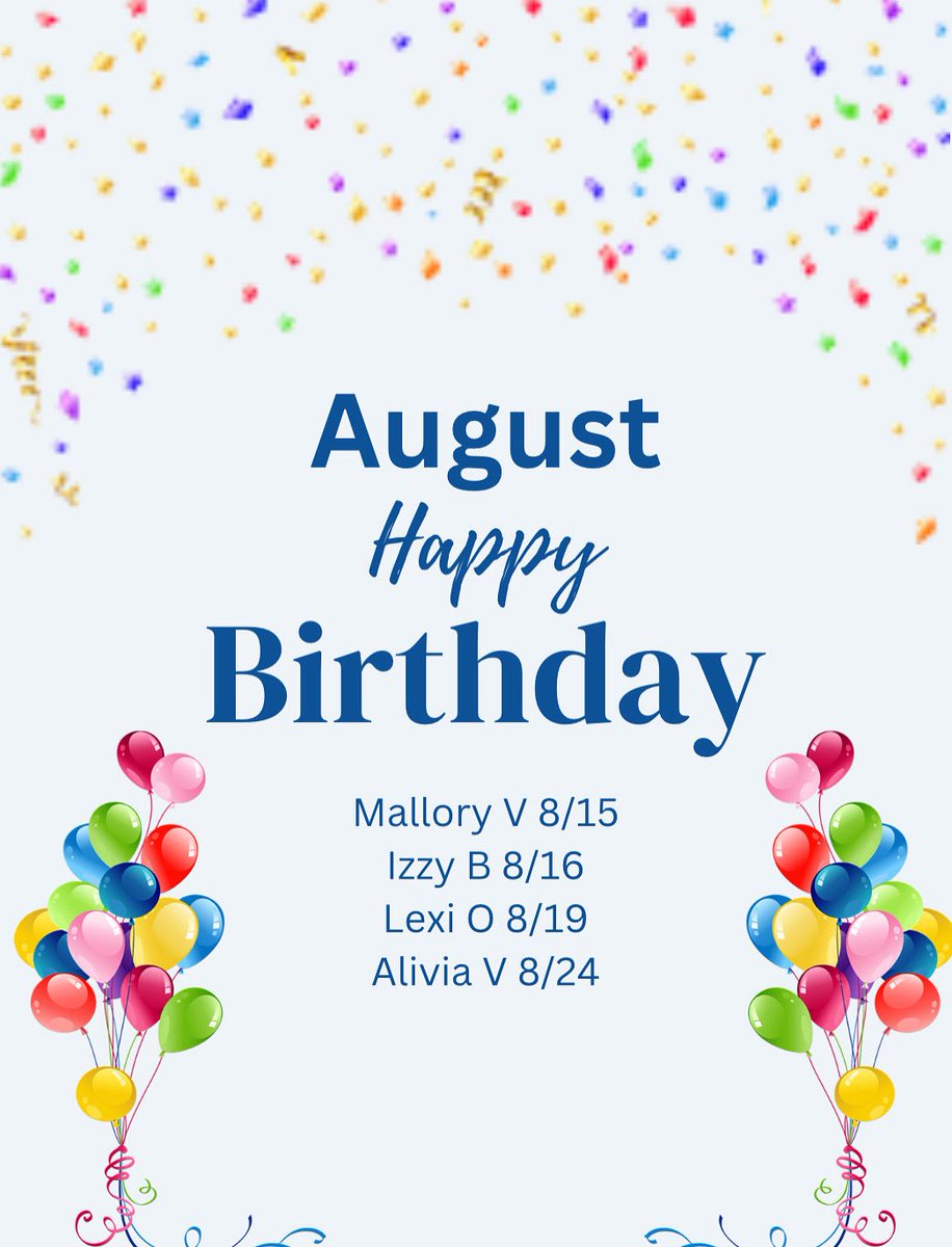 Happy Birthday to our August birthdays! We hope you have the best day! 🥳
