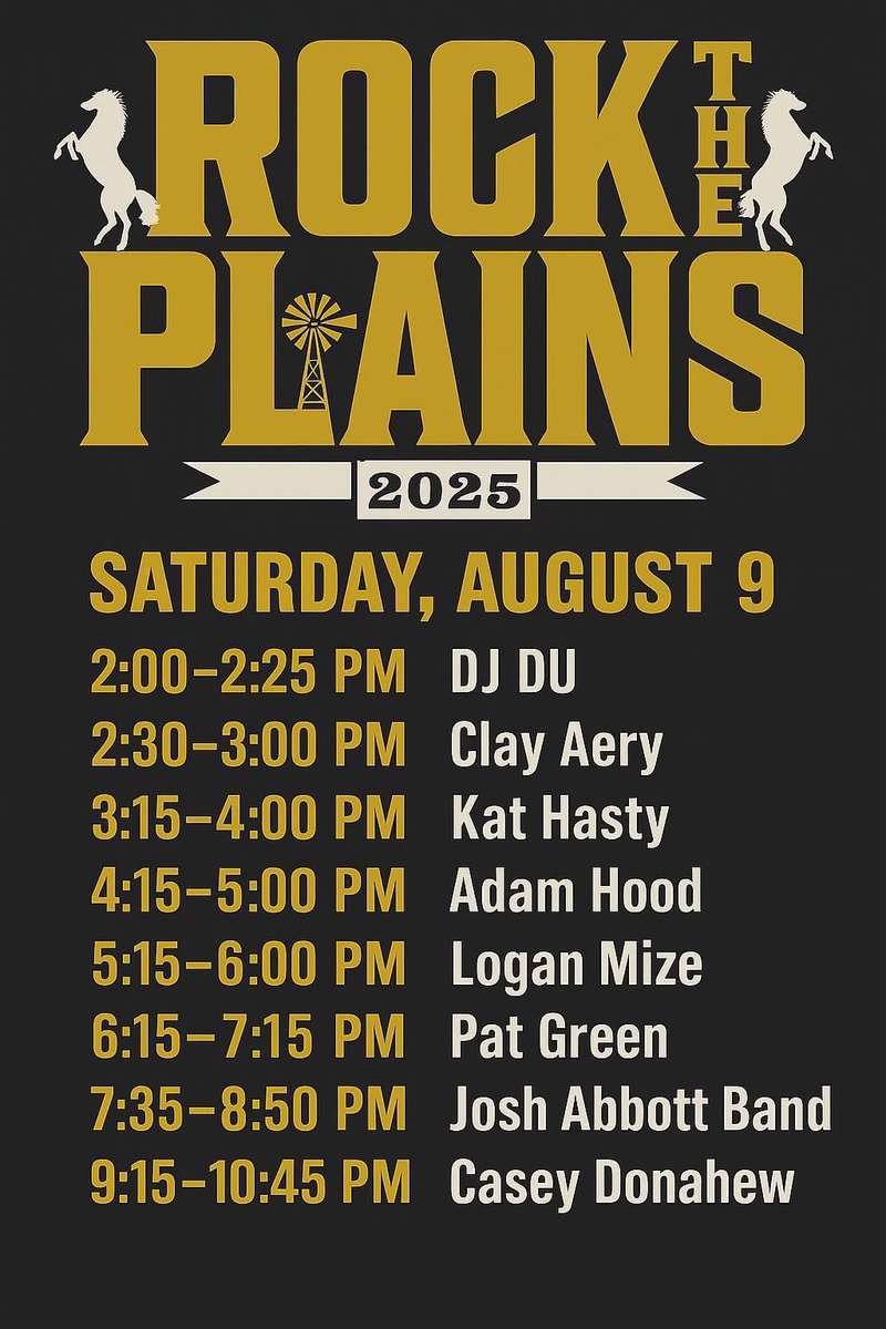 RockThePlains's tweet image. 🎸 Kansas, we’re ONE WEEK AWAY! 🤠
•
Get ready to party under the prairie sky at Rock The Plains 2025 — two days of wall-to-wall country music at Tuttle Creek State Park in Manhattan, KS 🌾🎶
•
🔥 Friday, Aug 8: Randy Rogers Band, Aaron Watson, Braxton Keith &amp;amp; more
•
🔥…