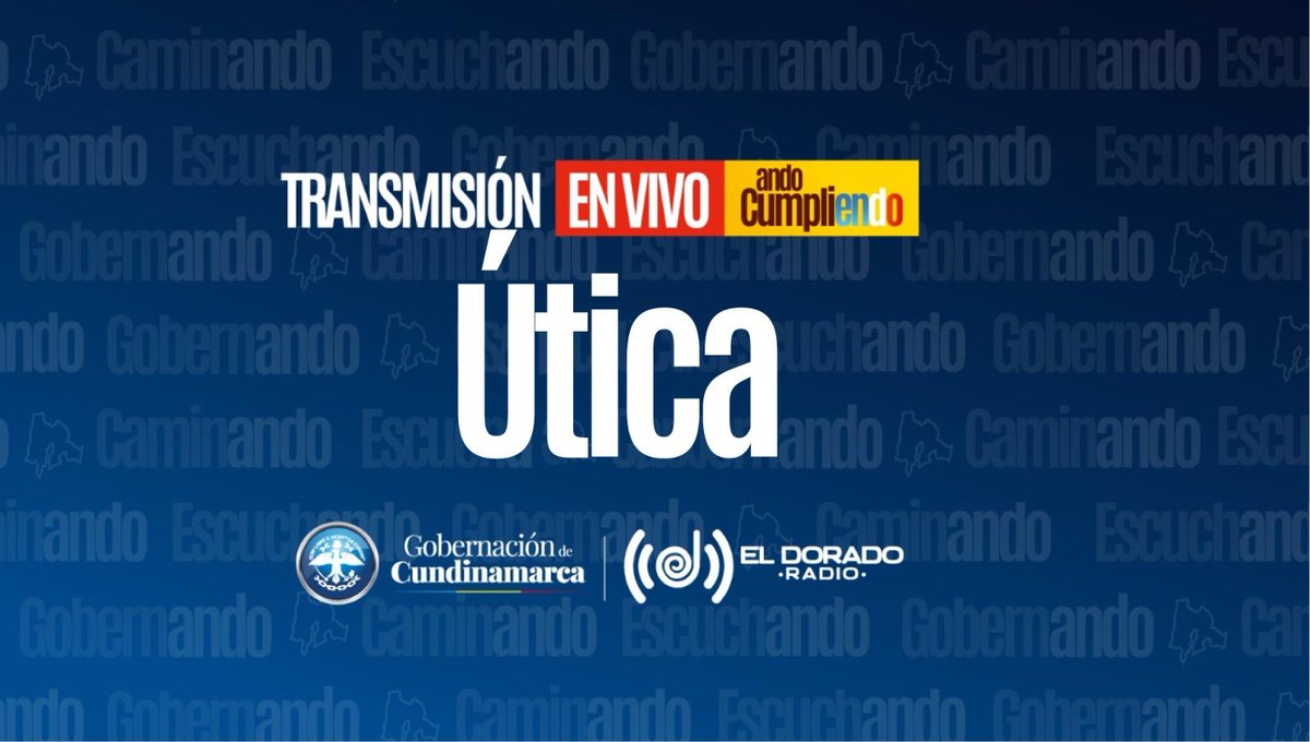 Instituto de Caminos y Construcciones de Cun/marca (@iccugob) on Twitter photo Segunda parada: municipio de Útica, donde firmaremos y anunciaremos con el gobernador <a href="/JorgeEmilioRey/">Jorge Emilio Rey Ángel</a> la apertura de la licitación para el mejoramiento de la vía que conecta a este territorio con Villeta.
facebook.com/share/p/16cnxv… Segunda parada: municipio de Útica, donde firmaremos y anunciaremos con el gobernador <a href="/JorgeEmilioRey/">Jorge Emilio Rey Ángel</a> la apertura de la licitación para el mejoramiento de la vía que conecta a este territorio con Villeta.
facebook.com/share/p/16cnxv…