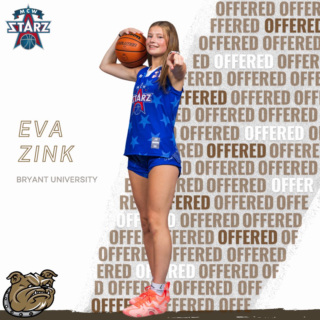 MCW STARZ (@mcwstarz) on Twitter photo Congratulations to MCW Starz 2028 <a href="/evazink2028/">Eva Zink</a> on receiving an offer from <a href="/Bryantwbball/">Bryant WBB</a> ⭐️🏀 Congratulations to MCW Starz 2028 <a href="/evazink2028/">Eva Zink</a> on receiving an offer from <a href="/Bryantwbball/">Bryant WBB</a> ⭐️🏀