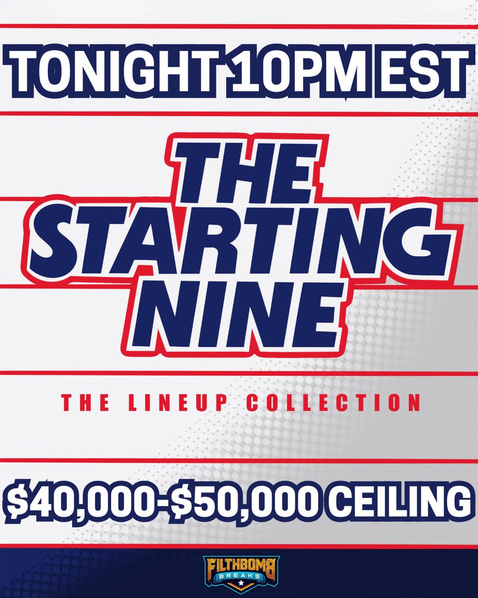 GIVEAWAY ALERT + HUGE BREAK TONIGHT 🚨

We’re giving away 5 FREE SPOTS in tonight’s Heaters Repack Break ($1K–$1.5K ceiling) at 9PM EST on Fanatics Live — right before our biggest break ever: The Starting Nine.

Tonight’s Ceilings:
•Starting Nine: $40K–$50K
•Inferno: $12K–$15K