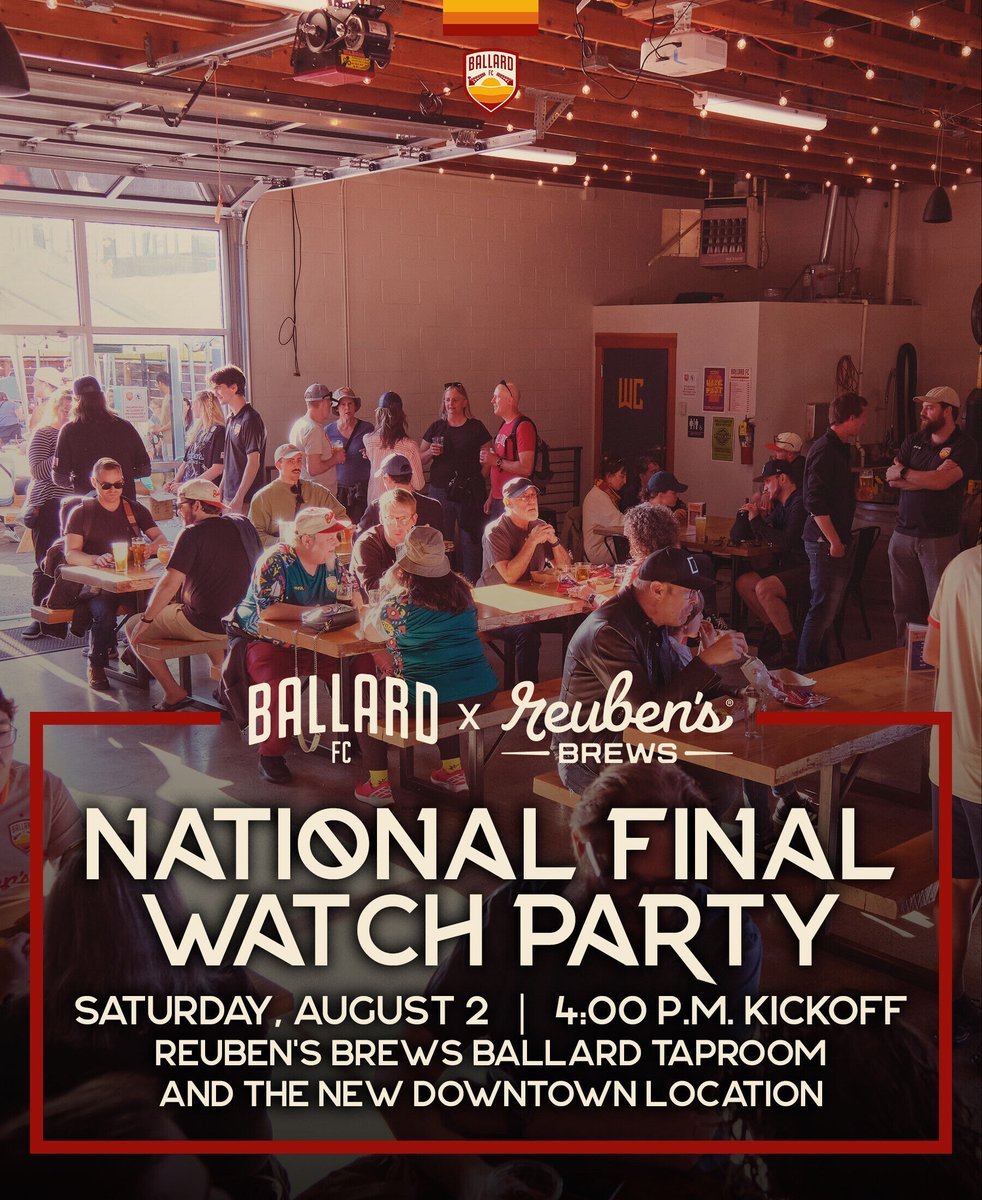 If you're a @goballardfc fan, you know what today is. See you at 4:00pm! reubensbrews.com/event/watch-pa…