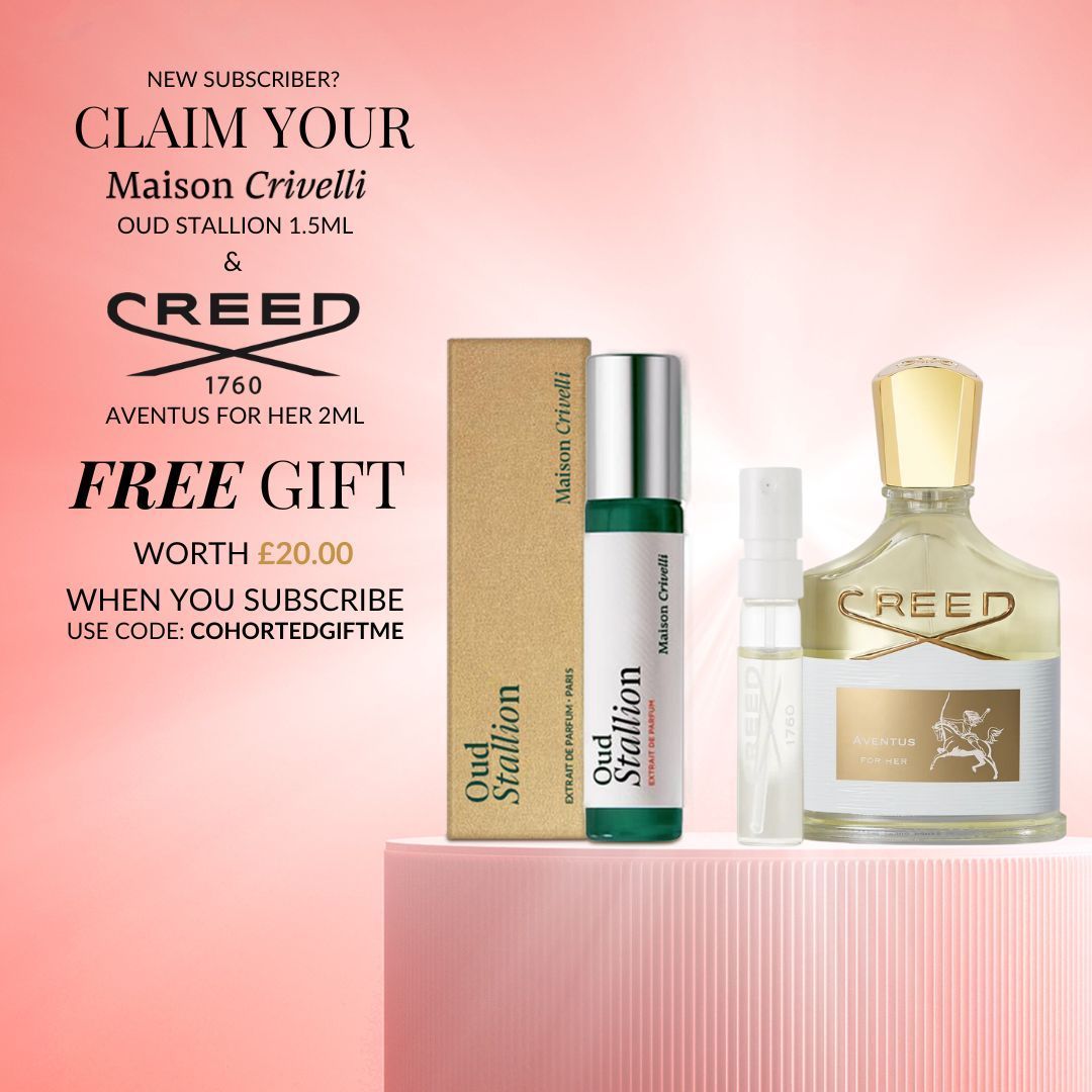 Exclusive Offer! ✨ New subscribers get a FREE luxury fragrance with their first purchase! 🎁 Get the Maison Crivelli Oud and Creed Aventus for Her. Use code: CohortedGiftMe at checkout! 💖 #Cohorted