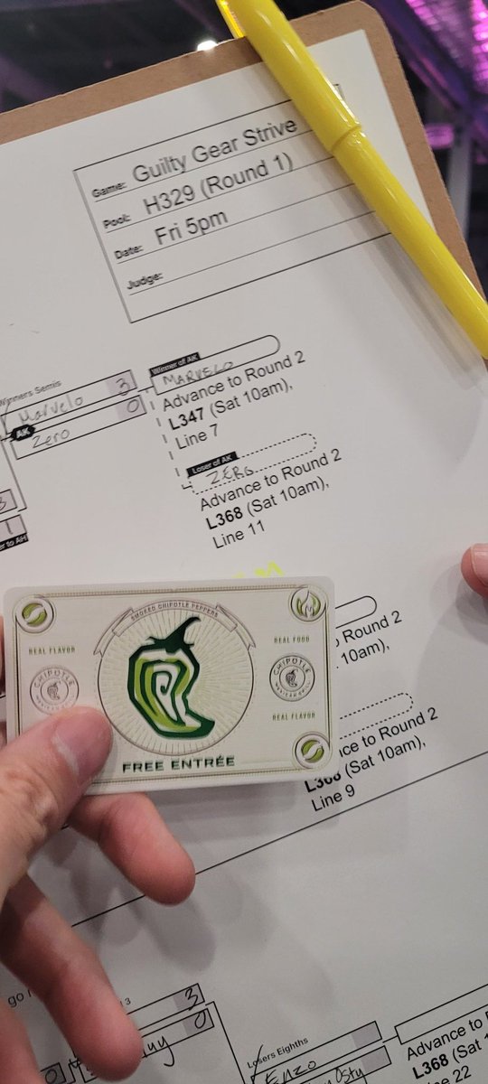 Made it out of pools, the goat Chipp <a href="/marvelo_vs/">Marvelo Tokon @ Home</a>  knocked me losers side but at least i made it out of pools so I'm happy for first competitive evo #evo2025 also got free chitpotle :))