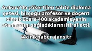 ABalkaza's tweet photo. Dikkat ettiyseniz YÖK sahte diplomalı 400 akademisyenin kim olduğunu açıklamıyor.😎
Niye biliyor musunuz..?
Duvardan bir kerpiç düşerse tüm duvar çöker.
Ondan korkuyorlar.😎
Toplam sayının 400 olmadığına emin olabilirsiniz.
Ankara’da çökertilen sahte diploma çetesi, birçoğu profesör ve doçent olmak üzere yaklaşık 400 akademisyenin atanmasını sağladıklarını itiraf etti.
(DHA)