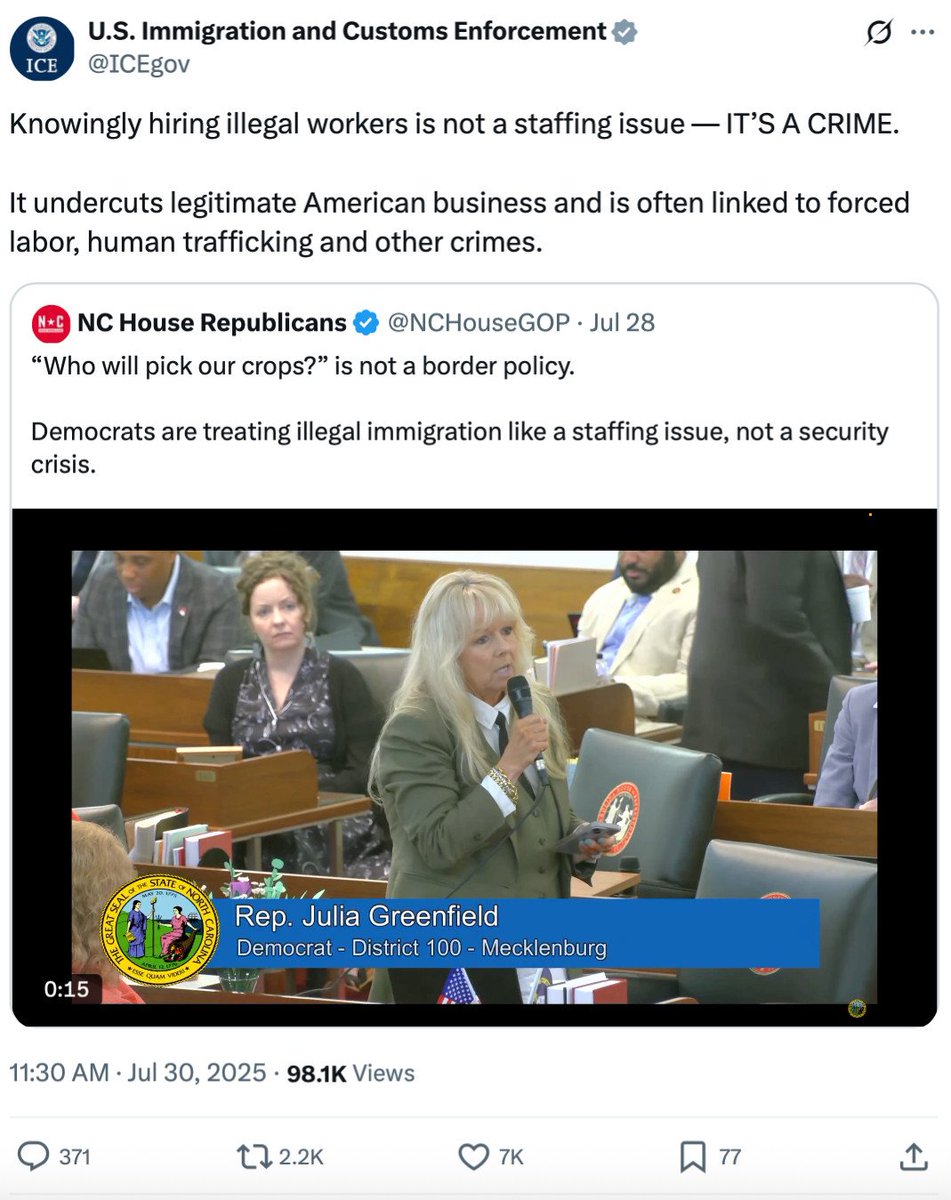 She's asking the right questions. Sadly, slavery IS a staffing strategy. It's popular. And it's not caused by "hiring illegals."

The US's biggest modern slavery case was 100% workers who came legally.

I'm an American &amp; former farm worker. Let's talk!