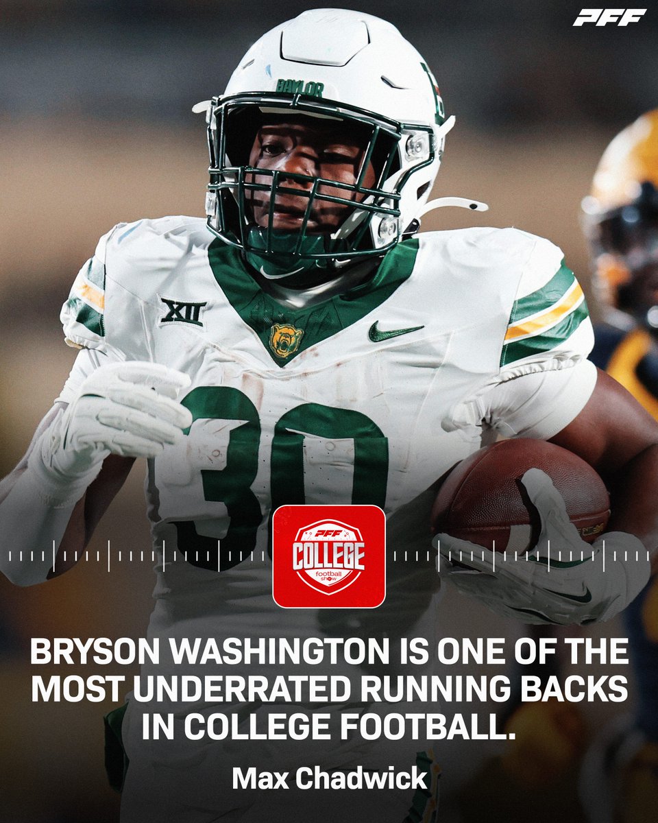 PFF College (@pff_college) on Twitter photo Do not sleep on Baylor’s Bryson Washington🗣️ Do not sleep on Baylor’s Bryson Washington🗣️